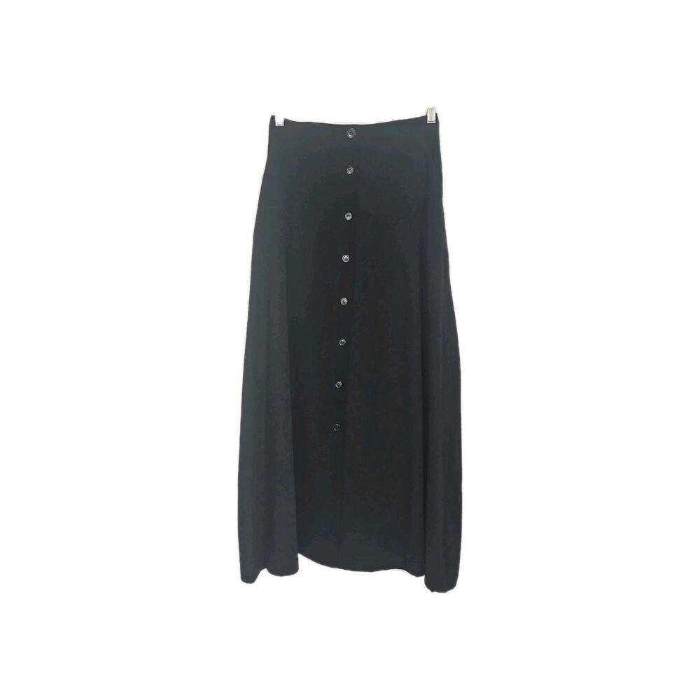 Abram A-line Black Skirt Womens Size 5/6 Pockets Faux Front Buttons